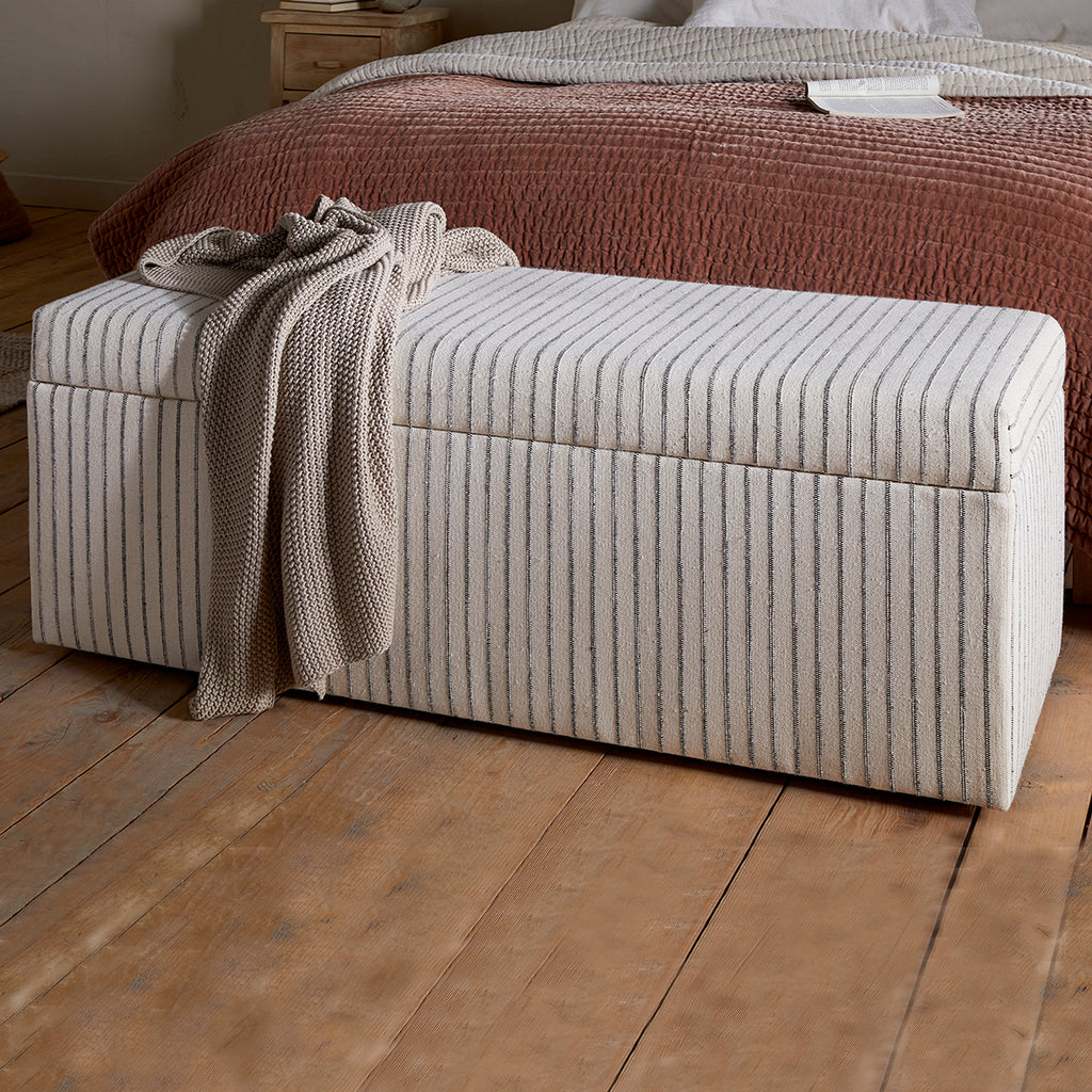 Sanja Cotton and Linen Storage Bench — Kayu Home