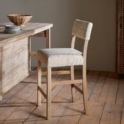 Zoha Cotton and Jute Upholstered Counter Chair