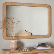 Vivan Rectangular Grooved Wood Mirror