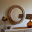 Ibo Reclaimed Wood Round Wall Mirror, Natural Finish