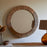 Ibo Reclaimed Wood Round Wall Mirror, Natural Finish