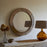 Ibo Reclaimed Wood Round Wall Mirror, Natural Finish
