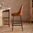 Harsha Leather Counter Chair, Aged Tan