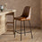 Harsha Leather Counter Chair, Aged Tan