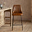 Harsha Leather Counter Chair, Aged Tan
