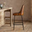 Harsha Leather Counter Chair, Aged Tan