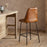 Harsha Leather Counter Chair, Aged Tan