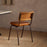 Amala Leather Weave and Iron Dining Chair, Aged Tan