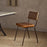 Amala Leather Weave and Iron Dining Chair, Aged Tan