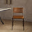 Amala Leather Weave and Iron Dining Chair, Aged Tan