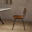 Amala Leather Weave and Iron Dining Chair, Aged Tan