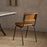 Amala Leather Weave and Iron Dining Chair, Aged Tan