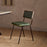 Amala Leather Weave and Iron Dining Chair, Rich Green