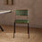 Amala Leather Weave and Iron Dining Chair, Rich Green
