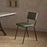 Amala Leather Weave and Iron Dining Chair, Rich Green