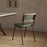 Amala Leather Weave and Iron Dining Chair, Rich Green