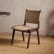Vinay Jute and Wood Dining Chair, Chocolate