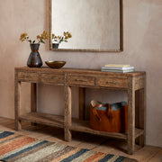 Ibo Reclaimed Wood Four Drawer Console Table