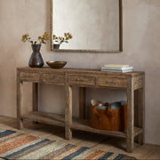 Ibo Reclaimed Wood Four Drawer Console Table