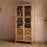 Artha Mango Wood & Glass Tall Display Cabinet, Natural Finish