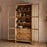 Artha Mango Wood & Glass Tall Display Cabinet, Natural Finish