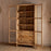 Artha Mango Wood & Glass Tall Display Cabinet, Natural Finish