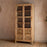 Artha Mango Wood & Glass Tall Display Cabinet, Natural Finish