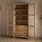 Artha Mango Wood & Glass Tall Display Cabinet, Natural Finish