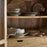 Artha Mango Wood & Glass Tall Display Cabinet, Natural Finish