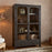 Valin Wide Mango Wood and Glass Cabinet, Charcoal
