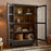 Valin Wide Mango Wood and Glass Cabinet, Charcoal