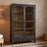 Valin Wide Mango Wood and Glass Cabinet, Charcoal