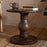 Laya Carved Wood Side Table, Chocolate Brown