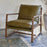 Baloo Acacia Wood and Leather Occasional Chair