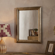 Yamuna Rectangular Mirror, Antique Brass
