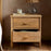 Sri Mango Wood Bedside Table, Natural Finish, Two Drawers