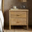 Sri Mango Wood Bedside Table, Natural Finish, Two Drawers