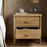 Sri Mango Wood Bedside Table, Natural Finish, Two Drawers