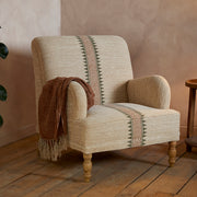 Zairya Jute and Cotton Armchair, Natural & Rust