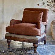 Abe Linen Deconstructed Armchair, Rust