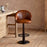 Lal Leather Swivel Counter Chair, Aged Tan