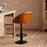 Lal Leather Swivel Counter Chair, Aged Tan