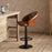 Lal Leather Swivel Counter Chair, Aged Tan