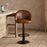 Lal Leather Swivel Counter Chair, Aged Tan