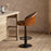 Lal Leather Swivel Counter Chair, Aged Tan