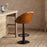 Lal Leather Swivel Counter Chair, Aged Tan