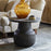 Vivan Grooved Side Table, Charcoal