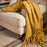 Velatu Fringed Merino Wool Throw, Ochre