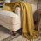 Velatu Fringed Merino Wool Throw, Ochre