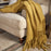 Velatu Fringed Merino Wool Throw, Ochre